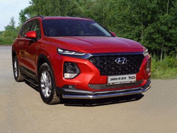 Защита переднего бампера нижняя d60,3 мм ТСС Тюнинг Hyundai (Хюндаи) Santa Fe (Санта)  TM (2018-2021) TM дорестайлинг  (нержавейка)