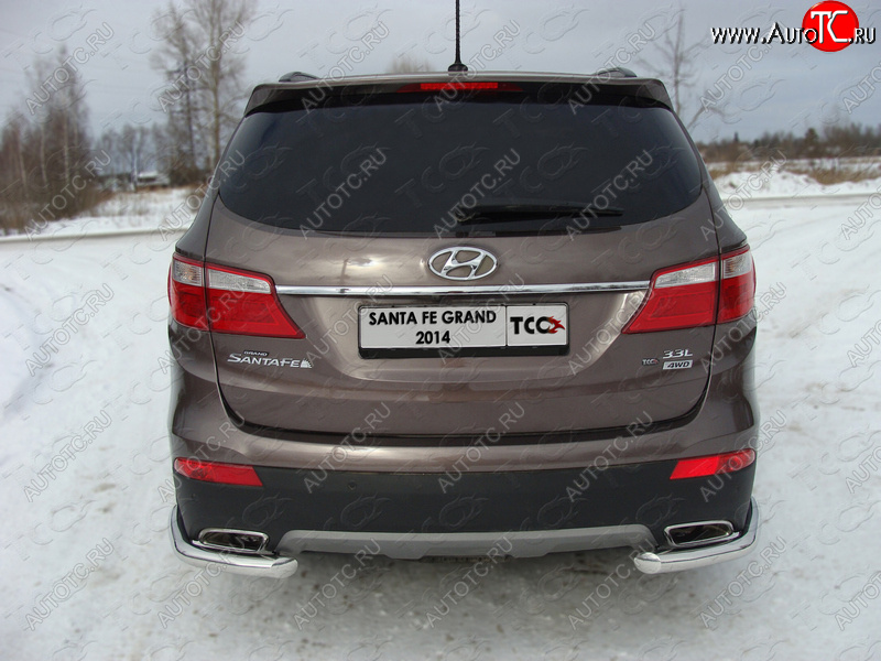17 649 р. Защита заднего бампера (уголки, d60,3 мм) TCC  Hyundai Grand Santa Fe  1 DM (2013-2016) дорестайлинг  с доставкой в г. Тамбов