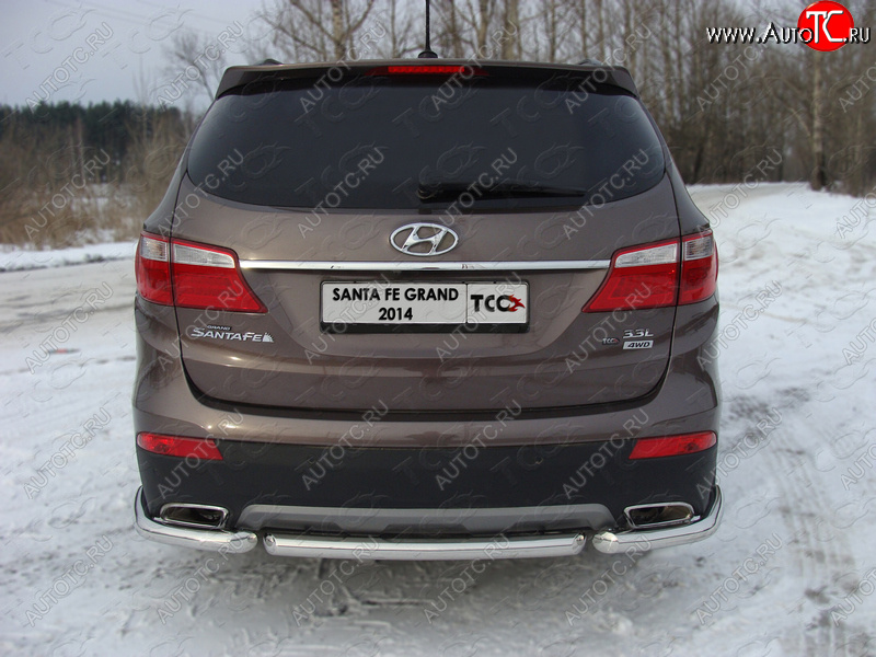 12 299 р. Защита задняя (нержавейка 60,3 мм) ТСС Тюнинг  Hyundai Santa Fe  DM (2012-2016) дорестайлинг  с доставкой в г. Тамбов