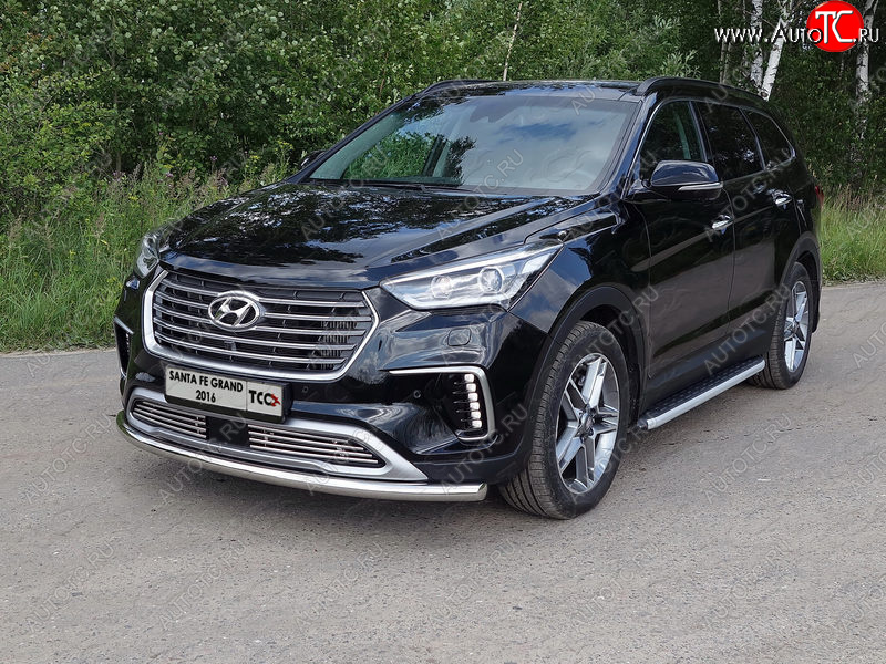 15 549 р. Защита переднего бампера нижняя d60,3 мм ТСС Тюнинг  Hyundai Grand Santa Fe  1 DM (2016-2018) рестайлинг (нержавейка)  с доставкой в г. Тамбов