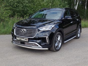 Пороги алюминиевые с пластиковой накладкой ТСС Тюнинг Hyundai (Хюндаи) Grand Santa Fe (гранд)  1 DM (2016-2018) 1 DM рестайлинг