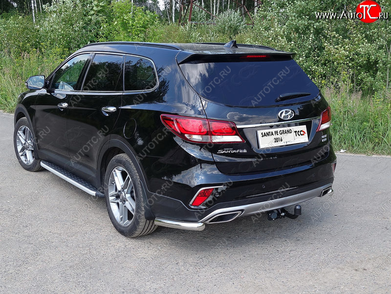 18 699 р. Защита заднего бампера (уголки, d60,3 мм) TCC  Hyundai Santa Fe  DM (2015-2019) рестайлинг  с доставкой в г. Тамбов