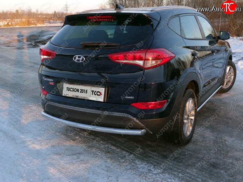 16 899 р. Защита задняя (нержавейка 60,3 мм) ТСС Тюнинг  Hyundai Tucson  TL (2015-2018) дорестайлинг  с доставкой в г. Тамбов