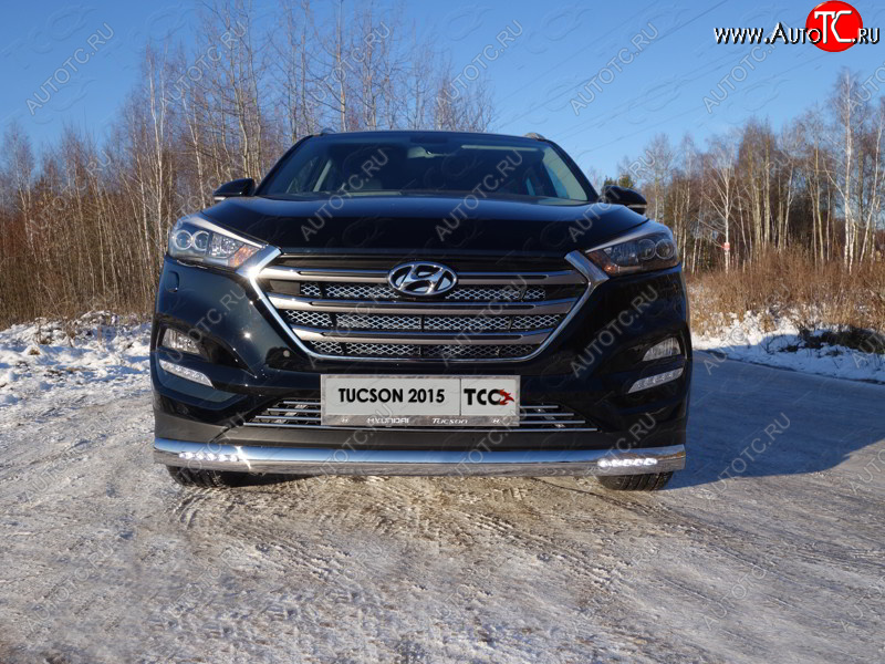 5 449 р. Декоративная вставка в бампер ТСС Тюнинг  Hyundai Tucson  TL (2015-2018) дорестайлинг (d 12 мм)  с доставкой в г. Тамбов