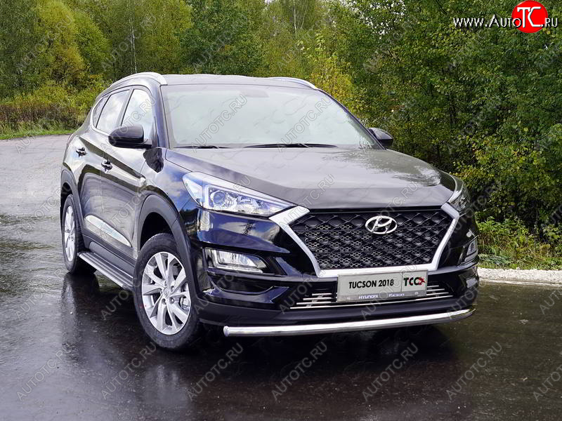 17 999 р. Защита переднего бампера нижняя d60,3 мм ТСС Тюнинг Hyundai Tucson TL рестайлинг (2018-2021) (нержавейка)  с доставкой в г. Тамбов