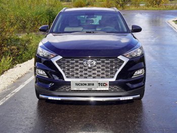 Защита переднего бампера нижняя с ДХО 60,3 мм ТСС Тюнинг Hyundai Tucson TL рестайлинг (2018-2021)  (нержавейка)