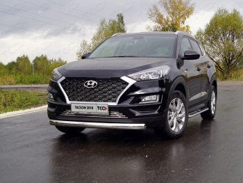 20 699 р. Защита переднего бампера овальная 75х42 мм ТСС Тюнинг Hyundai Tucson TL рестайлинг (2018-2021) (нержавейка)  с доставкой в г. Тамбов. Увеличить фотографию 1