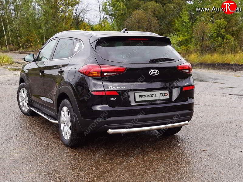 16 549 р. Защита задняя (нержавейка 60,3 мм) ТСС Тюнинг Hyundai Tucson TL рестайлинг (2018-2021)  с доставкой в г. Тамбов