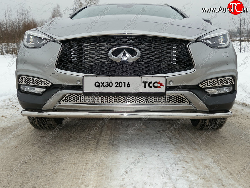 16 899 р. Защита переднего бампера кенгурин 42,4 мм ТСС Тюнинг  INFINITI QX30  H15E (2016-2020) (нержавейка)  с доставкой в г. Тамбов