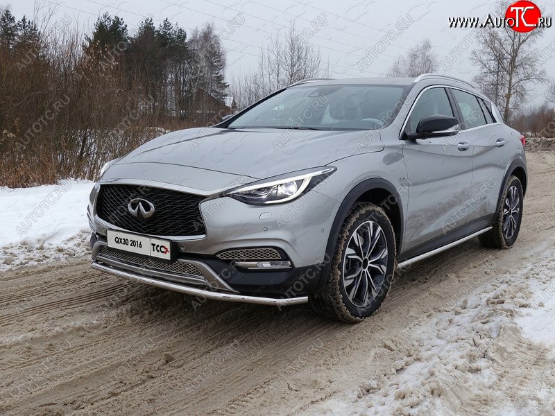 20 749 р. Защита порогов труба d42,4 мм ТСС Тюнинг INFINITI QX30 H15E (2016-2020) (серые)  с доставкой в г. Тамбов