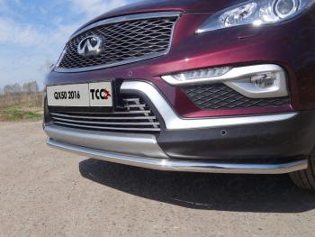 Нижняя декоративная вставка в бампер ТСС Тюнинг INFINITI Qx50  J50 (2015-2018) рестайлинг (d 12 мм)