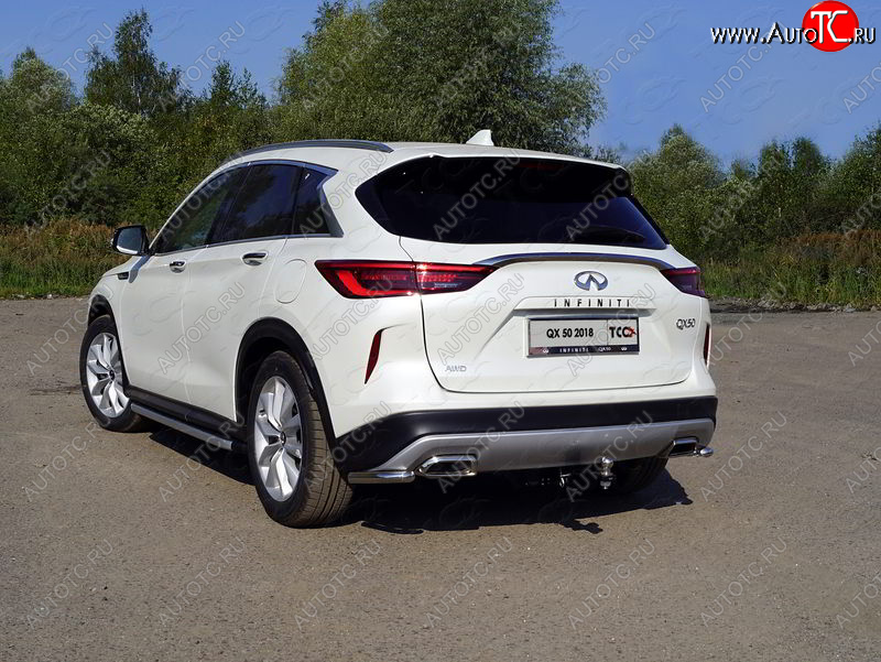 10 799 р. Защита заднего бампера (уголки, d42,4 мм) TCC  INFINITI Qx50  J55 (2017-2022)  с доставкой в г. Тамбов