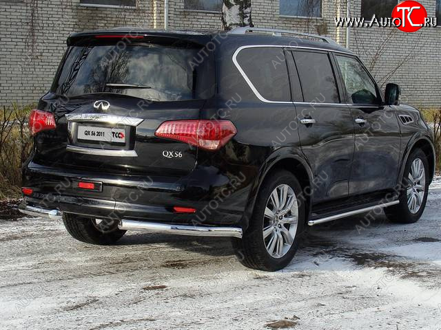 29 999 р. Защита задняя (уголки, нержавейка 76,1 мм) ТСС Тюнинг INFINITI QX56 Z62 (2010-2013)  с доставкой в г. Тамбов