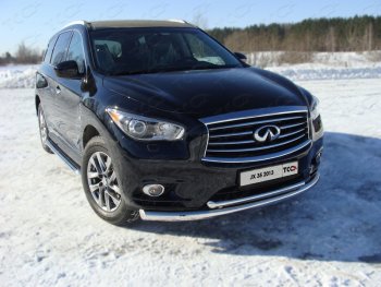 26 699 р. Защита переднего бампера нижняя d76,1*50,8 мм ТСС Тюнинг INFINITI QX60 L50 дорестайлинг (2013-2016) (нержавейка)  с доставкой в г. Тамбов. Увеличить фотографию 1