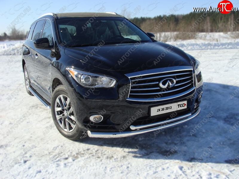 26 699 р. Защита переднего бампера нижняя d76,1*50,8 мм ТСС Тюнинг INFINITI QX60 L50 дорестайлинг (2013-2016) (нержавейка)  с доставкой в г. Тамбов