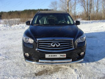 29 999 р. Защита переднего бампера нижняя d76,1*75 мм ТСС Тюнинг INFINITI QX60 L50 дорестайлинг (2013-2016) (нержавейка)  с доставкой в г. Тамбов. Увеличить фотографию 1