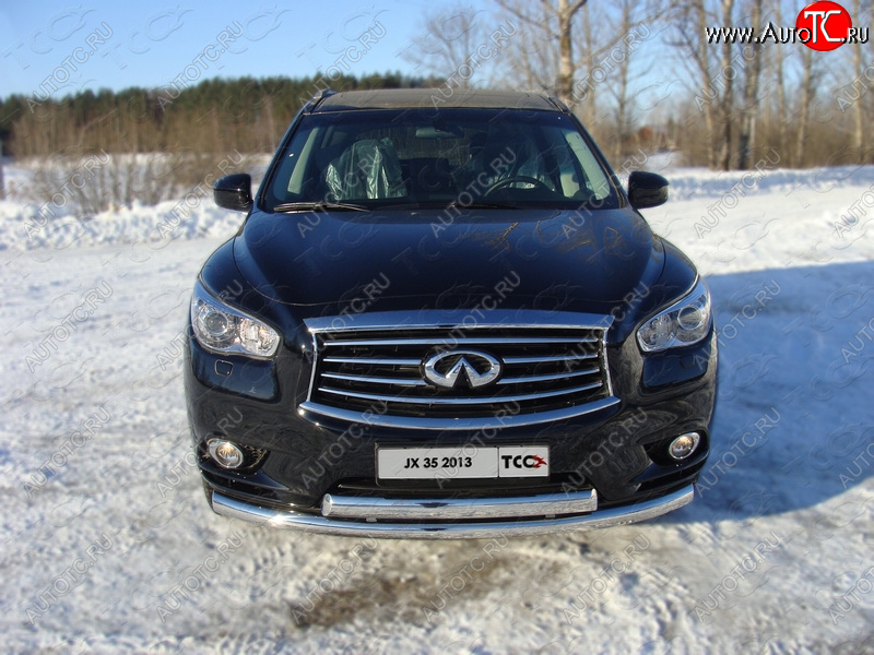 29 999 р. Защита переднего бампера нижняя d76,1*75 мм ТСС Тюнинг INFINITI QX60 L50 дорестайлинг (2013-2016) (нержавейка)  с доставкой в г. Тамбов