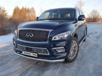 Нижняя декоративная вставка в бампер ТСС Тюнинг INFINITI QX80  Z62 (2014-2018) 1-ый рестайлинг (d 12 мм)