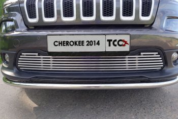 Декоративная вставка решетки радиатора ТСС Тюнинг Jeep (Джип) Cherokee (Чироки)  KL (2014-2017) KL дорестайлинг ()