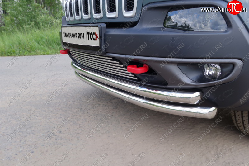 10 799 р. Декоративная вставка решетки радиатора (Trailhawk) ТСС Тюнинг  Jeep Cherokee  KL (2014-2017) дорестайлинг (d 12 мм)  с доставкой в г. Тамбов