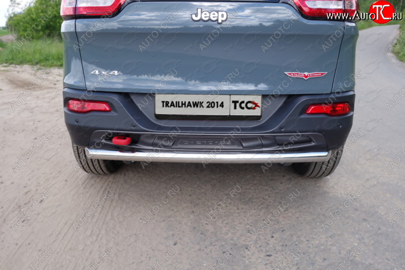 16 899 р. Защита задняя (Trailhawk, нержавейка 60,3 мм) ТСС Тюнинг Jeep Cherokee KL дорестайлинг (2014-2017)  с доставкой в г. Тамбов