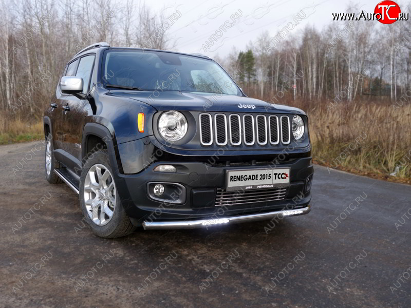 39 999 р. Защита переднего бампера нижняя с ДХО 60,3 мм ТСС Тюнинг  Jeep Renegade (2015-2025) (нержавейка)  с доставкой в г. Тамбов