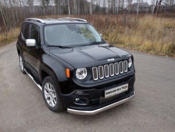 Защита переднего бампера нижняя овальная 75х42 мм ТСС Тюнинг Jeep Renegade (2015-2025) ()