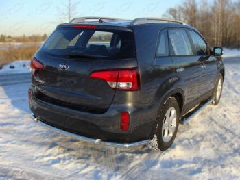 Защита заднего бампера (уголки, d60,3 мм) TCC KIA Sorento UM/Prime дорестайлинг (2014-2018)