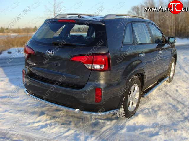 13 399 р. Защита заднего бампера (уголки, d60,3 мм) TCC KIA Sorento UM/Prime дорестайлинг (2014-2018)  с доставкой в г. Тамбов