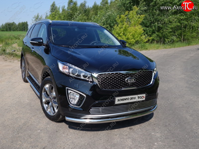 17 999 р. Защита переднего бампера нижняя d60,3 мм ТСС Тюнинг KIA Sorento UM/Prime дорестайлинг (2014-2018) (нержавейка)  с доставкой в г. Тамбов