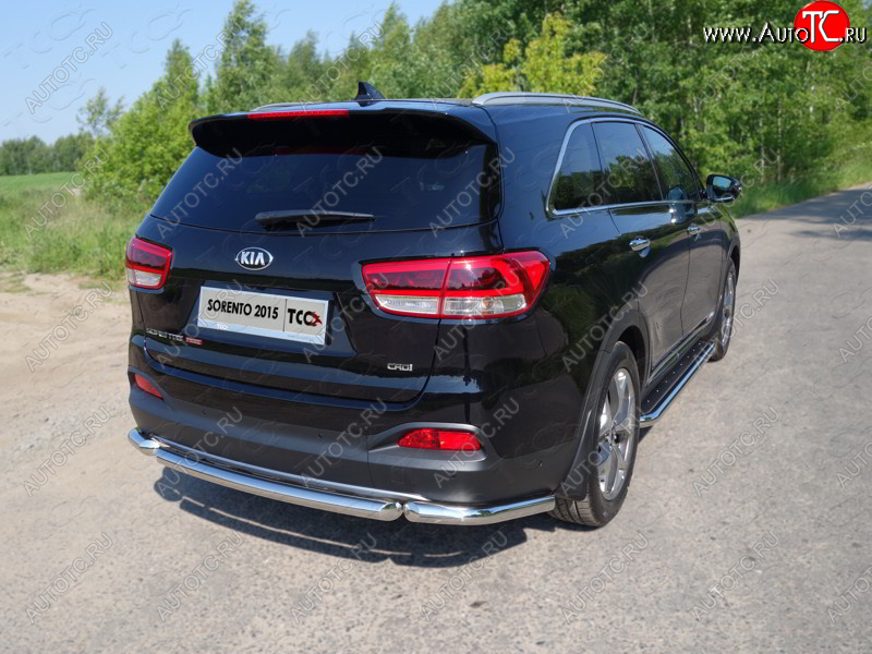 18 699 р. Защита заднего бампера (уголки, d60,3 мм) TCC KIA Sorento UM/Prime рестайлинг (2018-2020)  с доставкой в г. Тамбов