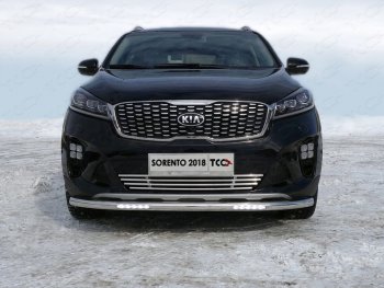 Защита переднего бампера нижняя с ДХО 60,3 мм ТСС Тюнинг KIA (КИА) Sorento (соренто)  UM/Prime (2018-2020) UM/Prime рестайлинг  (нержавейка)