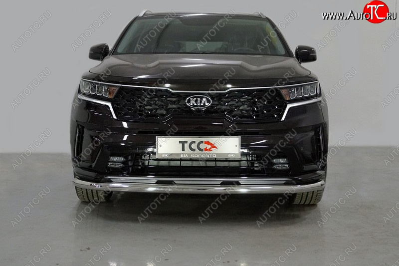 20 999 р. Защита переднего бампера нижняя d60,3 мм ТСС Тюнинг  KIA Sorento  MQ4 (2020-2022) (нержавейка)  с доставкой в г. Тамбов