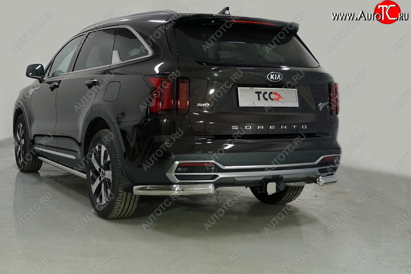 24 999 р. Защита задняя (уголки овальные, 75х42 мм) ТСС Тюнинг  KIA Sorento  MQ4 (2020-2022) (уголки овальные)  с доставкой в г. Тамбов