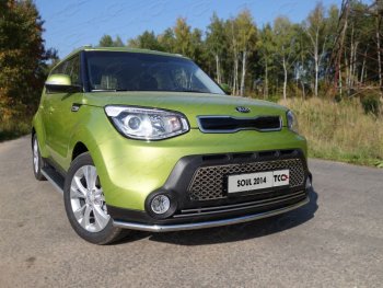 17 999 р. Защита переднего бампера нижняя d42,4 мм ТСС Тюнинг  KIA Soul  PS (2014-2016) дорестайлинг (нержавейка)  с доставкой в г. Тамбов. Увеличить фотографию 1