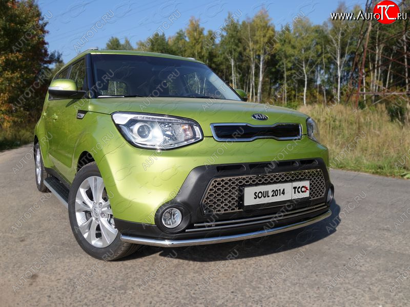 17 999 р. Защита переднего бампера нижняя d42,4 мм ТСС Тюнинг KIA Soul PS дорестайлинг (2014-2016) (нержавейка)  с доставкой в г. Тамбов