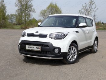 Защита переднего бампера нижняя d42,4 мм ТСС Тюнинг KIA Soul PS рестайлинг (2017-2019)  (нержавейка)