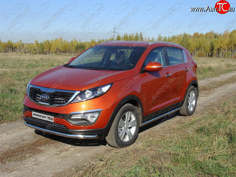 17 999 р. Защита переднего бампера нижняя d60,3 мм ТСС Тюнинг  KIA Sportage  3 SL (2010-2014) дорестайлинг (нержавейка)  с доставкой в г. Тамбов