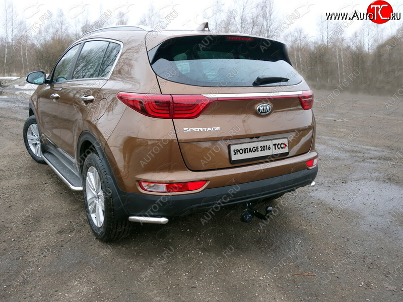 11 749 р. Защита заднего бампера (уголки, d42,4 мм) TCC  KIA Sportage  4 QL (2016-2018) дорестайлинг  с доставкой в г. Тамбов