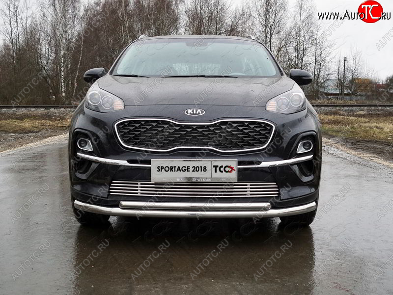 7 699 р. Декоративная вставка решетки радиатора ТСС Тюнинг  KIA Sportage  4 QL (2018-2022) рестайлинг (d 12 мм)  с доставкой в г. Тамбов