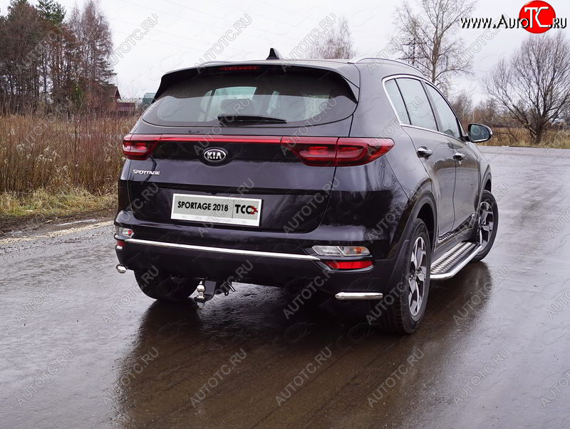 13 399 р. Защита заднего бампера (уголки, d42,4 мм) TCC  KIA Sportage  4 QL (2018-2022) рестайлинг  с доставкой в г. Тамбов