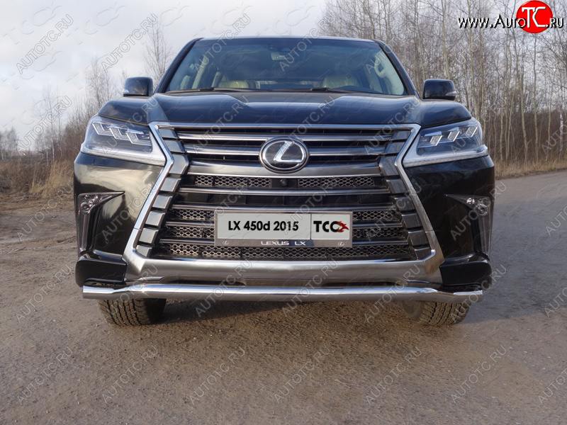 25 599 р. Защита переднего бампера нижняя d60,3 мм ТСС Тюнинг Lexus LX570 J200 2-ой рестайлинг (2015-2022) (нержавейка)  с доставкой в г. Тамбов