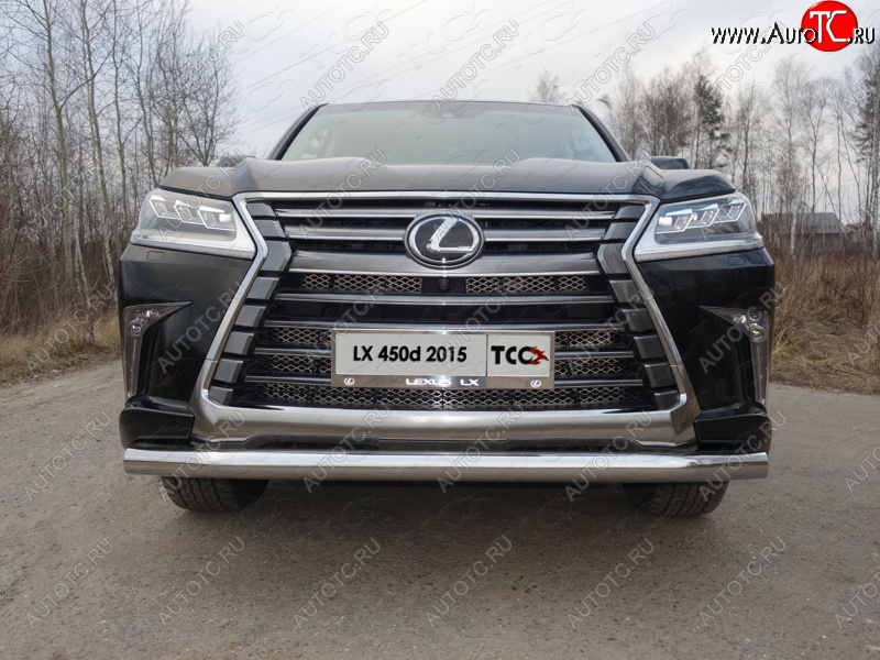 26 699 р. Защита переднего бампера нижняя 76,1 мм ТСС Тюнинг Lexus LX450d J200 2-ой рестайлинг (2015-2022) (нержавейка)  с доставкой в г. Тамбов