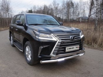 45 999 р. Защита переднего бампера нижняя с ДХО 76,1 мм ТСС Тюнинг Lexus LX570 J200 2-ой рестайлинг (2015-2022) (нержавейка)  с доставкой в г. Тамбов. Увеличить фотографию 1