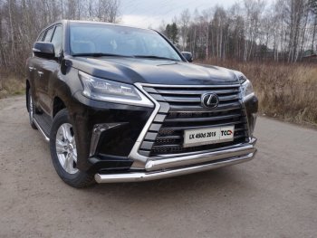 37 649 р. Защита передняя нижняя двойная 76,1*75 мм кроме F-Sport Тюнинг  Lexus LX450d  J200 - LX570  J200 (нержавейка)  с доставкой в г. Тамбов. Увеличить фотографию 1