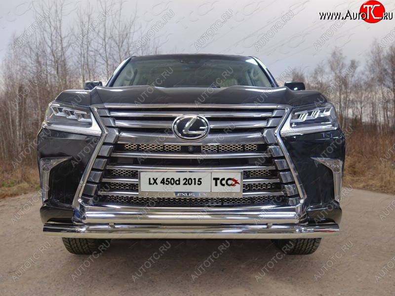 35 999 р. Защита передняя нижняя двойная 76,1*50,8 мм кроме F-Sport Тюнинг Lexus LX570 J200 2-ой рестайлинг (2015-2022) (нержавейка)  с доставкой в г. Тамбов