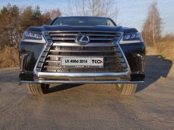 23 999 р. Защита переднего бампера нижняя d42,4 мм ТСС Тюнинг  Lexus LX450d  J200 - LX570  J200 (нержавейка)  с доставкой в г. Тамбов. Увеличить фотографию 1