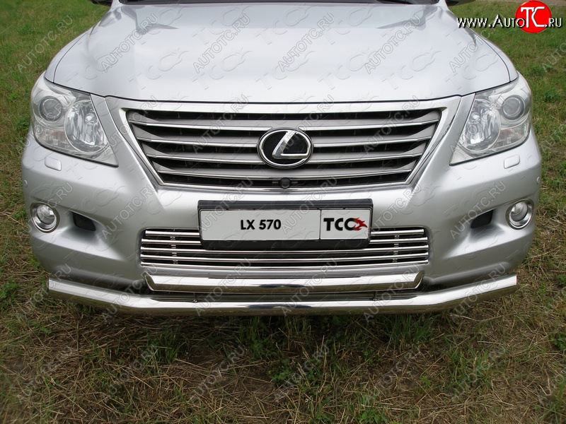 32 749 р. Защита переднего бампера нижняя d76,1*60,3 мм ТСС Тюнинг  Lexus LX570  J200 (2007-2012) дорестайлинг (нержавейка)  с доставкой в г. Тамбов