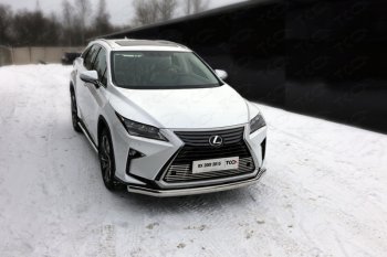 Защита переднего бампера нижняя овальная 75х42 мм ТСС Тюнинг Lexus RX350 AL20 дорестайлинг (2015-2019)