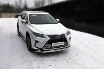 Защита передняя нижняя овальная с ДХО 75х42 мм ТСС Тюнинг Lexus RX350 AL20 дорестайлинг (2015-2019)